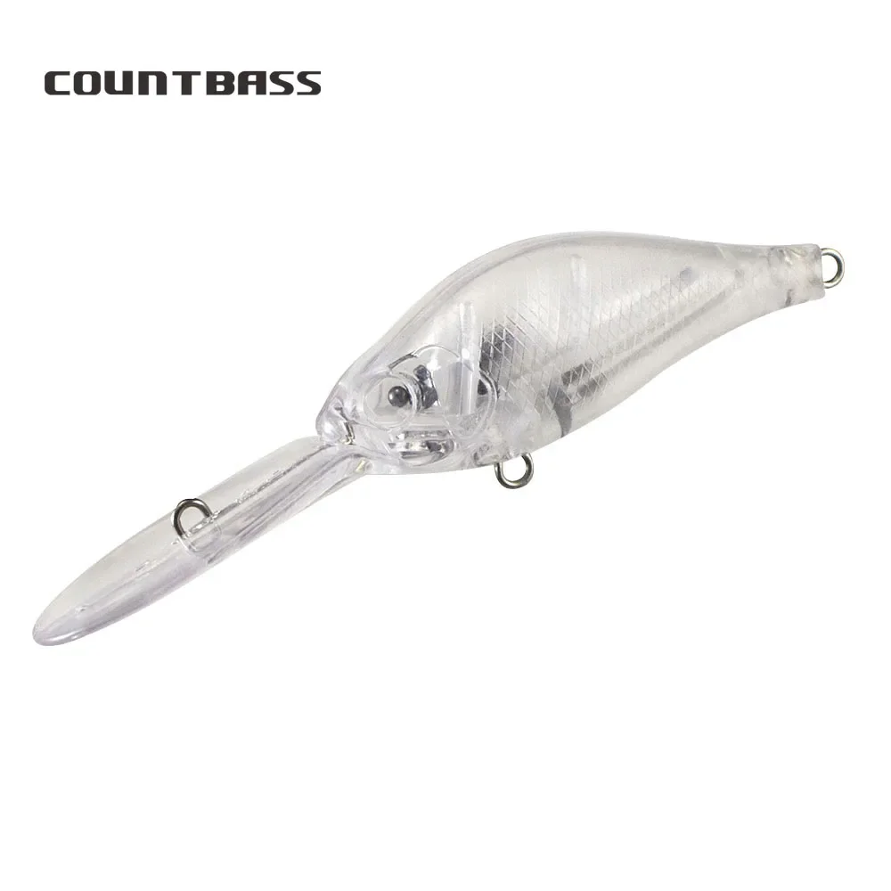 

Countbass 10Pcs Blank Hard Lures, 65mm/2.6" 13g/0.44oz Magnet Weight Floating Long Lip Crankbaits, Unpainted Fishing Bait