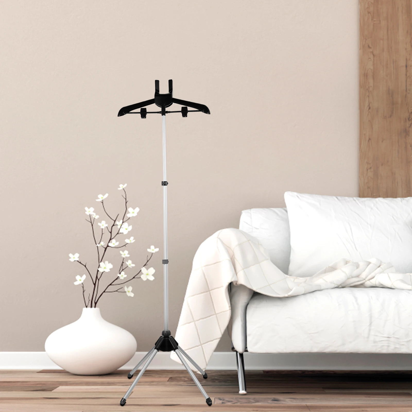 85-160cm Adjustable Clothes Steamer Rack Telescopic Vertical Fabric Hanging And Ironing Standing Handheld Steam Ironing Bracket