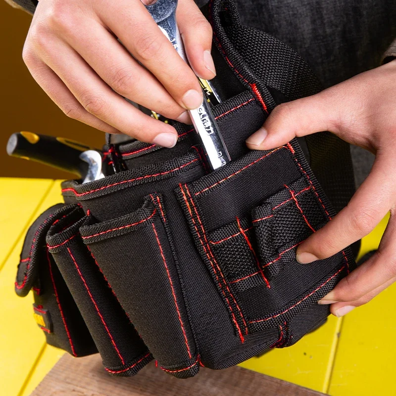 Imagem -06 - Deli-portátil Multi-bolso Ferramenta Bolsa de Armazenamento Eletricista Waist Pack Alicate Multifunções Chave Ferramentas Martelo Organizadores