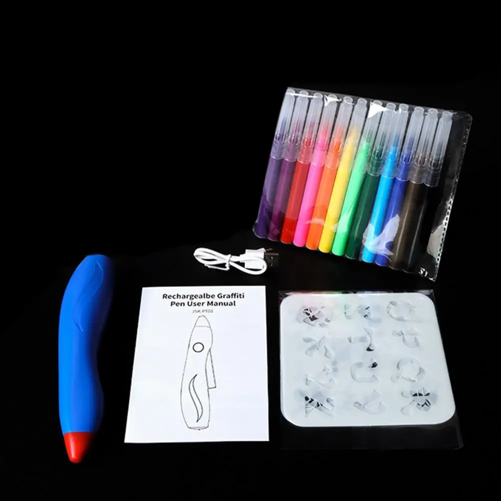 Watercolor Pen Kids Watercolor Pen Usb Rechargeable Electric Spray Pen Airbrush Set with Ergonomic Design for Washable