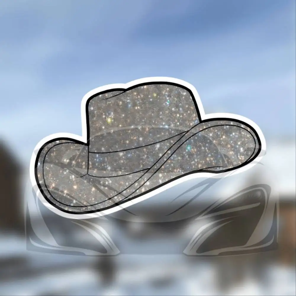 Cowboy Hat Pattern Vinyl Bumper Sticker Decal Waterproof Stickers For Decorating Car Windows Motorcycles And Computers.