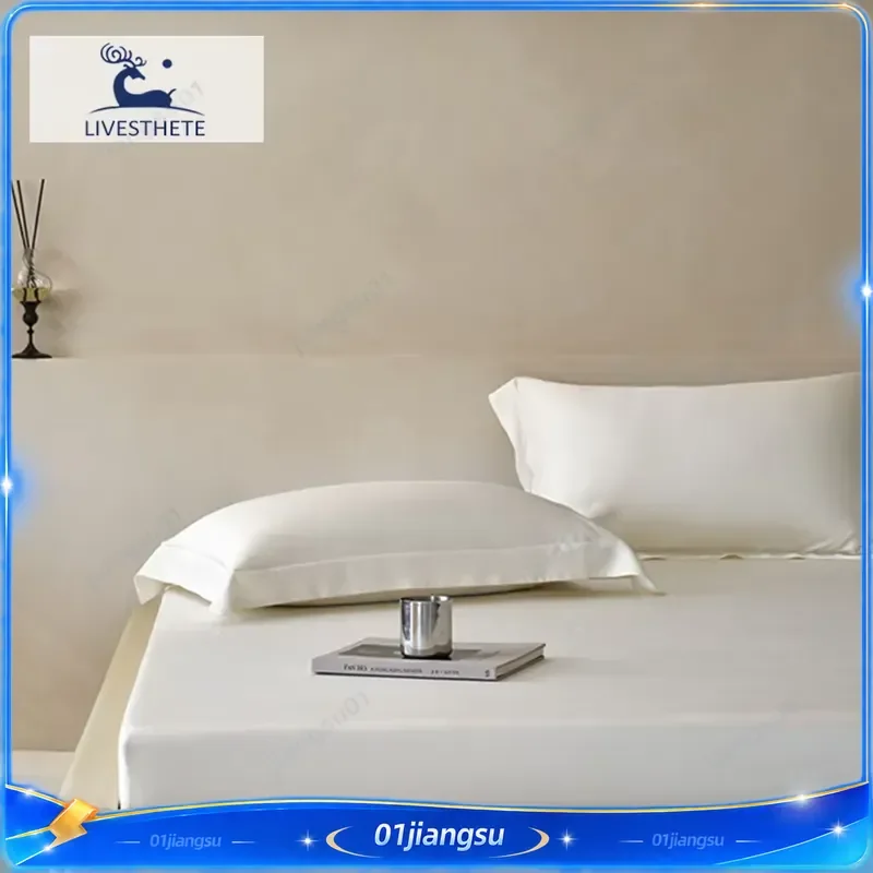 30MM 100% Pure Mulberry Silk Fitted Sheet Set with Pillowcases Luxury Natural Bedding Double Queen King Size Elastic Deep