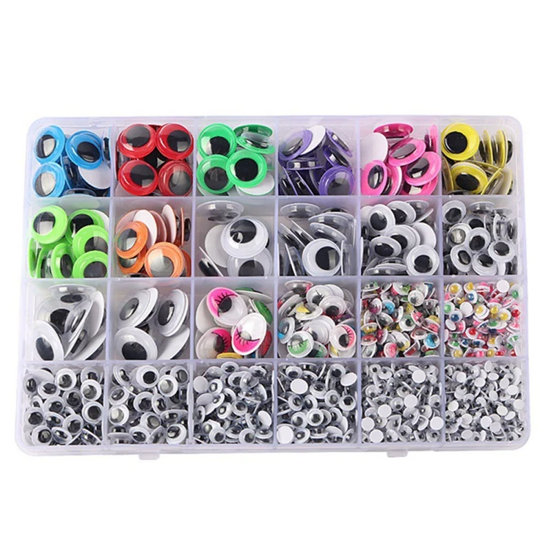 

Colored Shaking Eyes 4Mm-25Mm DIY Toy Making Small Eye Stickers Black White Movable Eyes