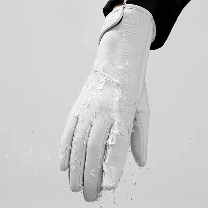 قفازات شتوية نسائية حرارية تعمل باللمس متوافقة مع الصوف مبطنة بإصبع كامل مقاومة للماء قفاز يد لركوب الدراجات