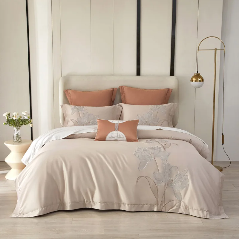

Pure Cotton 60 Long-staple Cotton High-end Embroidery 4pcs Bedding Set