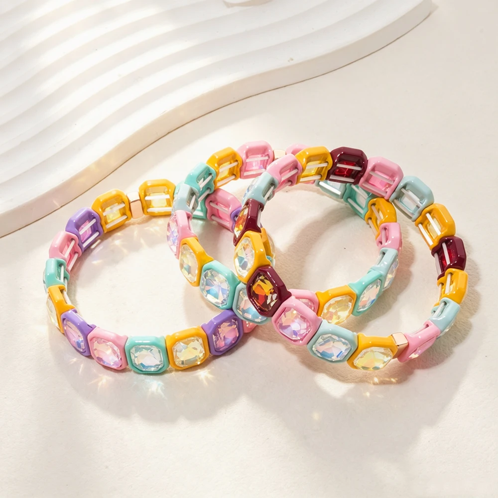 2026 12x14mm Kristallperlen Chunky Armbänder für Damen, Böhmisches Buntes Zirkonia-Armreif-Handschmuck – Detail 6
