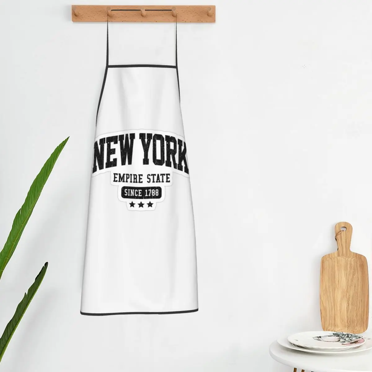 Brooklyn New York Empire State Apron Chef Cooking Baking Tablier Bib Kitchen Cleaning Pinafore for Women Men Painting