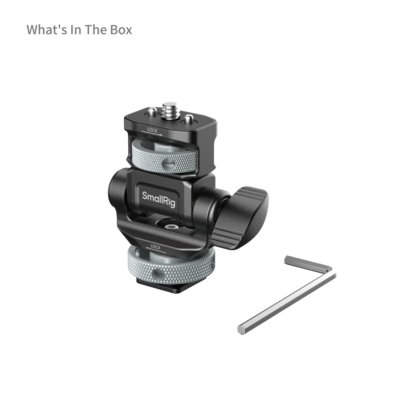 SmallRig-monitorsteun voor horizontaal en verticaal fotograferen met Cold Shoe Mount 180 ° kantelen en 360 graden draaien ° pan met 1/4“-20 schroef 6313