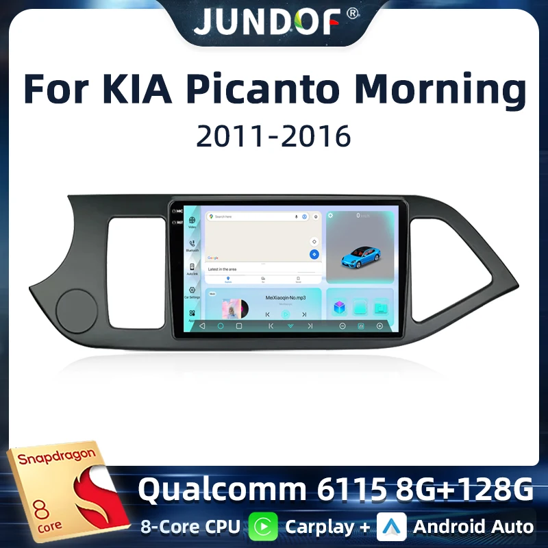 

Jundof Android 13 Qualcomm Car Stereo For KIA Picanto 2012-2016 Wireless CarPlay Android Auto Multimedia Player BT FM GPS