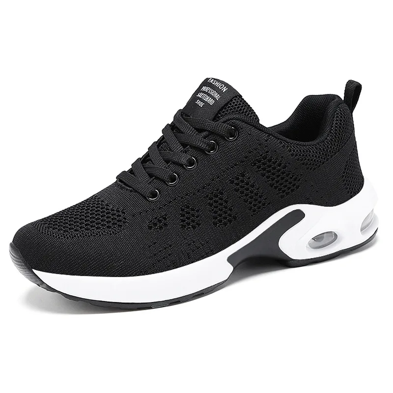 Zapatos deportivos para exteriores para mujer, zapatillas informales para correr, malla transpirable, aumento de altura, plataforma de fondo grueso,