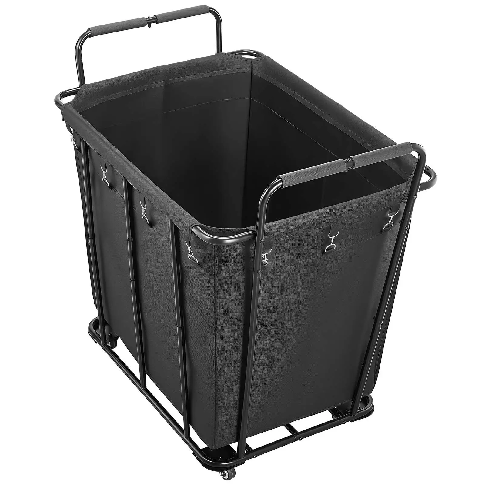 Laundry Cart, Rolling Grocery Utility Cart with Waterproof Liner & Swivel Wheels, 260 LBS Large Load Capacity, Heavy Duty Shoppi