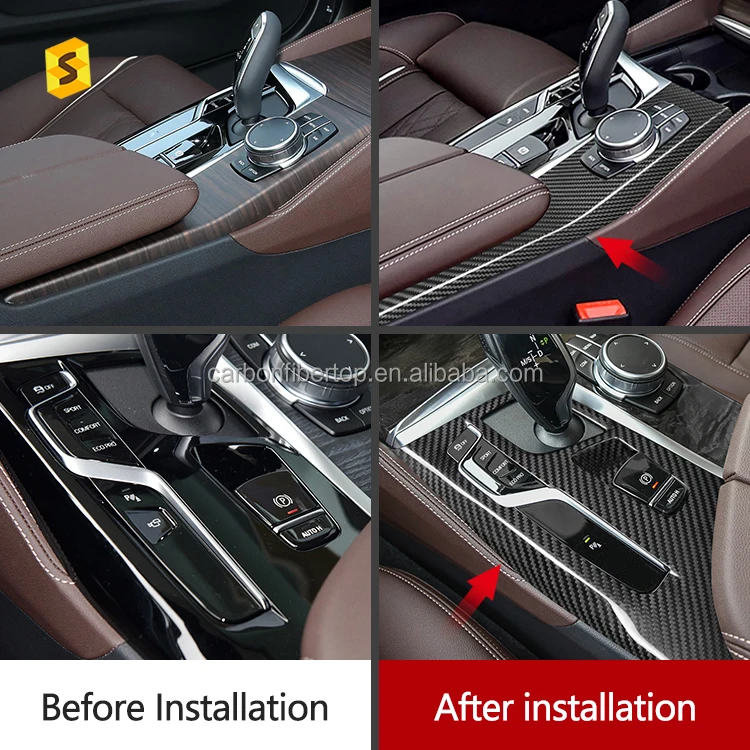 ES Real Carbon Fiber Whole Full Set Car Interior Accessories For BMW 5 Series