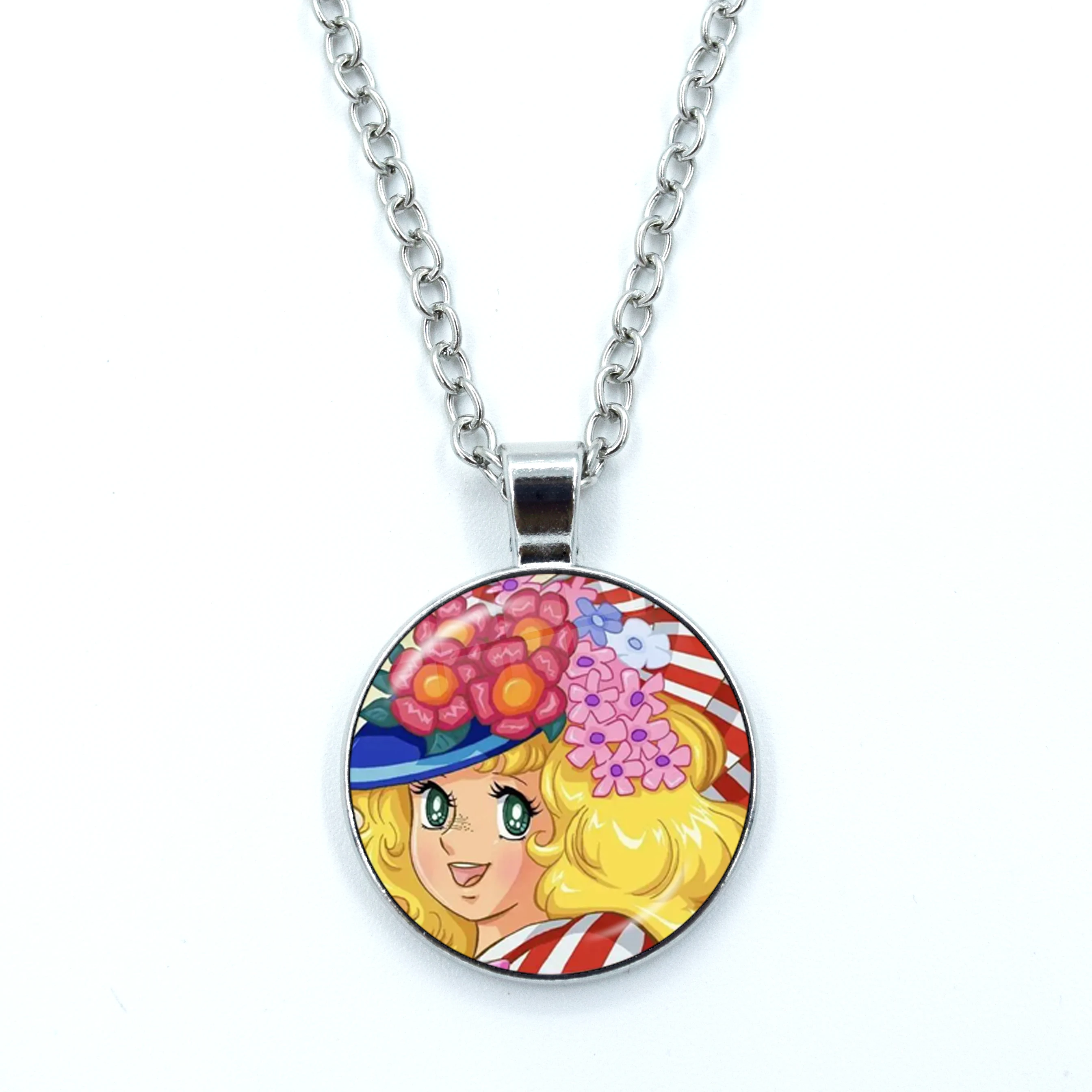 Fashionable Cartoon Creative Design Glass Necklace Handmade Anime Manga Candy Long Necklace Pendant Jewelry Gifts