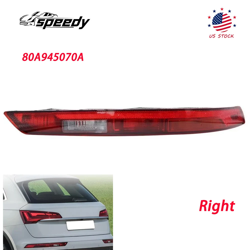 80A945070A Right RearBumper Lower Tail Light Brake Stop Lamp For Audi Q5 2018-2021