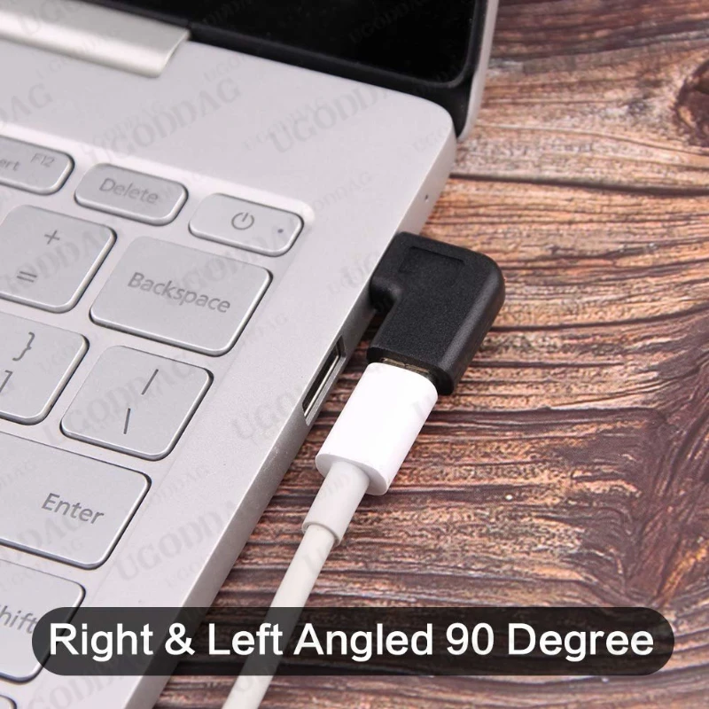USB C Male to Female Adapter Type C 90 Degree Angled Right Left and Up Down Extension Connector for Laptop Tablet Mobile Phone