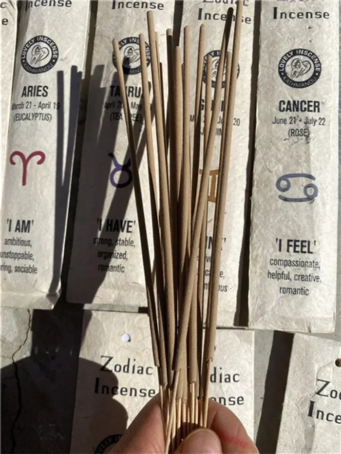 Nepal Zodiac Handmade Line Incense Natural Incense Stick Sandalwood Sagittarius White Sage Frankincense Lemon Rose Incense Stick