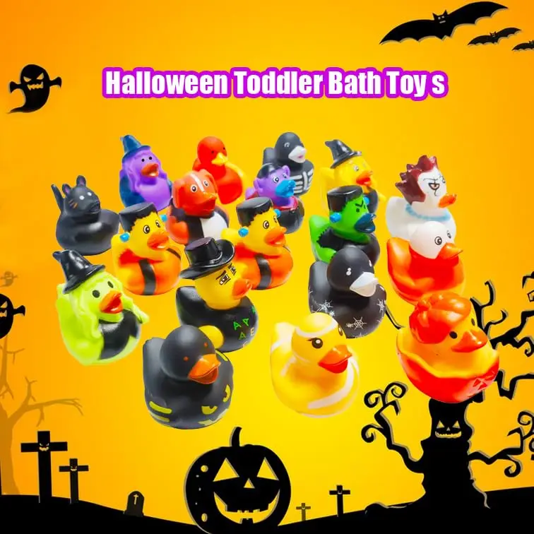 12/24/48pcs Halloween Rubber Ducks,Baby Showers Accessories Jeep Duckies Bath Toys for Kids Halloween Party Favors,Gift Exchange