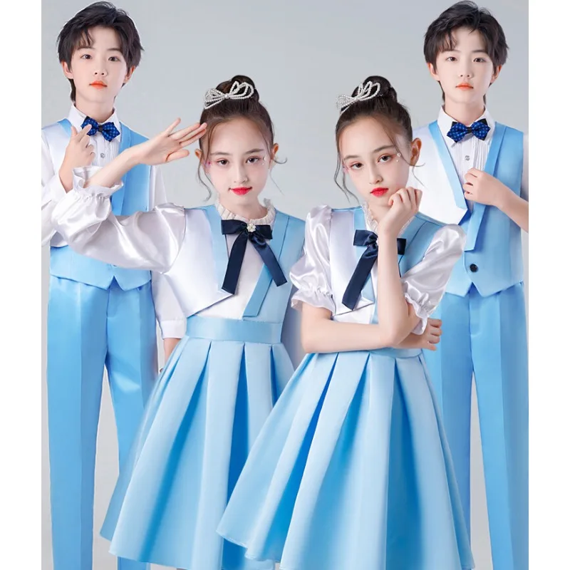 

61 Children's recitation competition patriotic performance costumes, choir, junior high school poetry, speech costumes