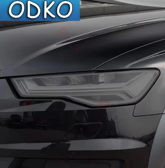 Für Audi A6 C7 4G S6 RS6 2012-2018 Auto-Scheinwerferschutzfolie Scheinwerfer-Restaurierung Transparenter Schwarzer TPU-Aufkleber