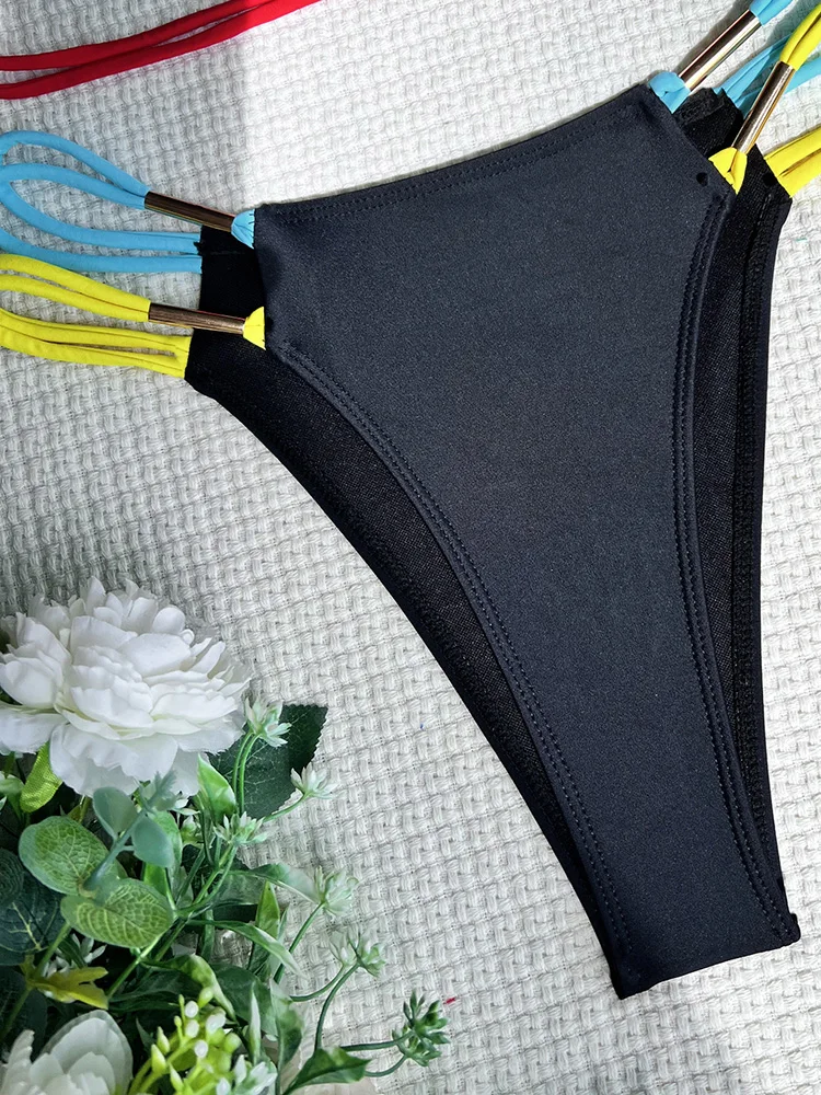 New Splicing Halter High Cut Strappy Bikini Female Swimsuit Women Swimwear Two-pieces Bikini set Bather Bathing Suit Swim Lady