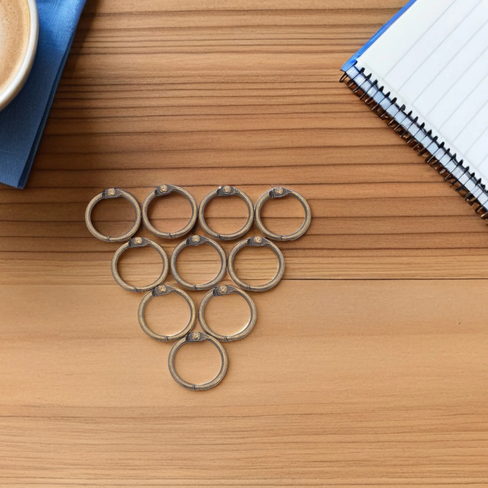 50Pcs Loose Leaf Binder Rings Metal Golden Book Binding Ring Removable Openable Hinged Buckle for Notebook Planner Index Cards