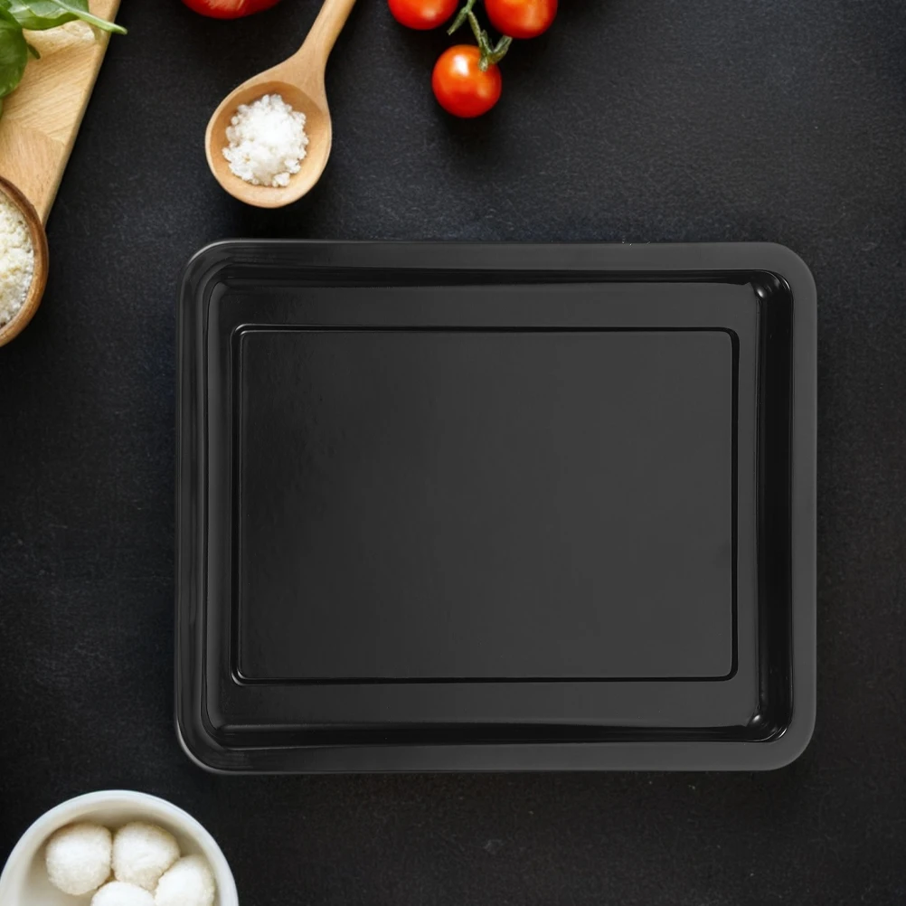 

Enamel Roasting Pan Non-Stick Baking Tray Enameled Pie Dish For Lasagna Meat Vegetable Chicken Heat Resistant Rectangular Drip