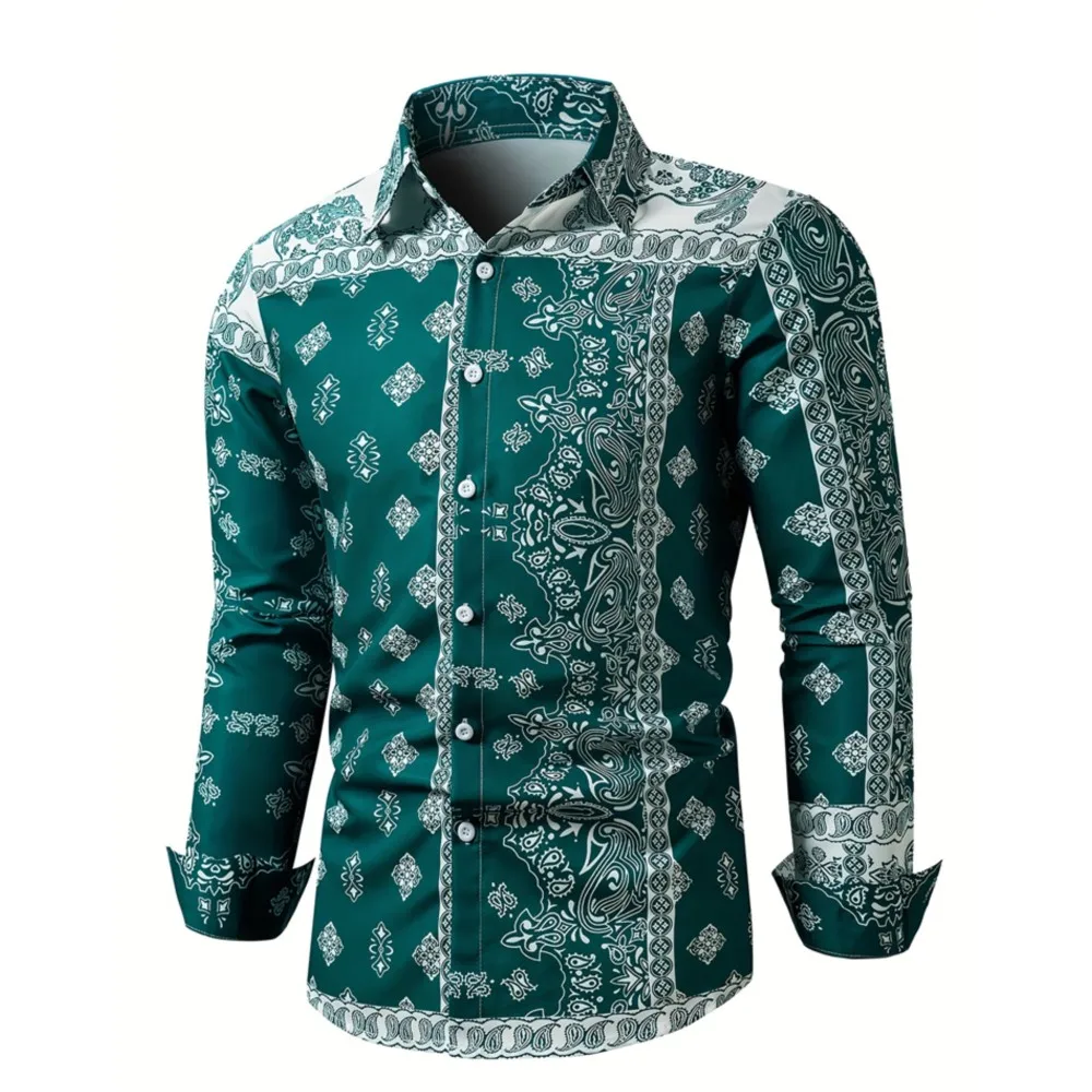 2026 Camicie a maniche lunghe da uomo nuove Camicie da uomo casual Fashion Street Colletto ribaltabile Camicia monopetto Top Abbigliamento da uomo