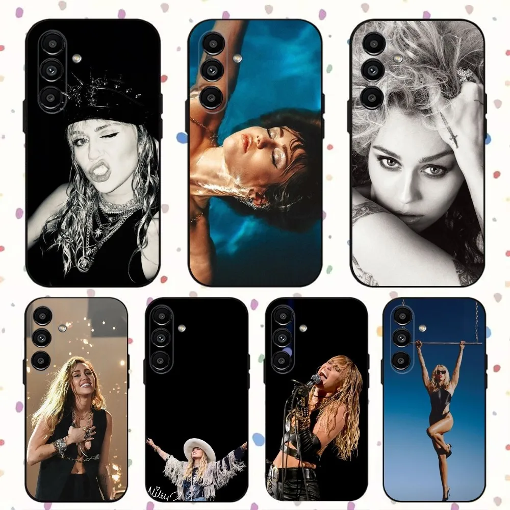 Singer M-Miley C-Cyrus Phone Case For Samsung S24,S21,S22,S23,S30,Ultra,S20,Plus,Fe,Lite,Note,10,9,5G Black Soft Cover