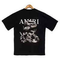 Spring and Summer Light Luxury Fashionable Loose Snake Men and Women Printed Short Sleeved Fashionable Casual Versatile T-shirt