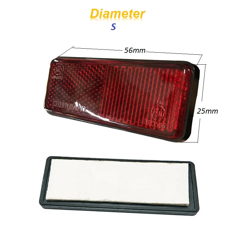 87x32mm Self-Adhesive Reflectors Rectangle Red Side Mark Rear/Tail/Signal Part for ATV Motorcycle Quad-Biking RVs Motohome Truck