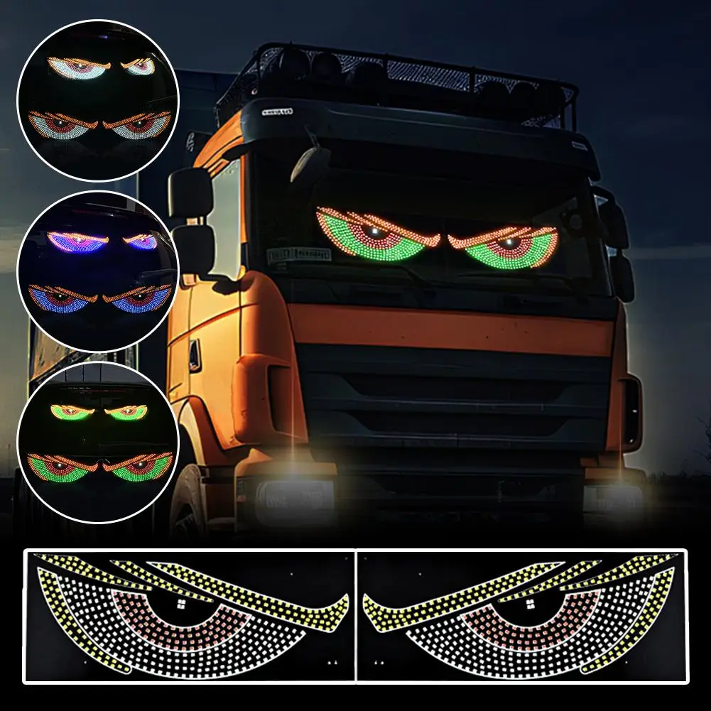 5V/12V USB Dynamic Big Devil Eyes Light For Cars DIY Programmable Flexible Window Screen LED Display Car Animated Auto Truc E2D7