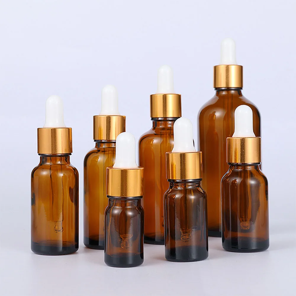 

Amber Dropper Bottles 5ml 10ml 15ml 20ml 30ml 50ml 100ml Essential Oil Bottle Glass Vial Perfume Liquid Cosmetic Dispenser