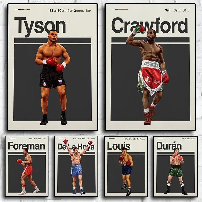 Póster de Pop Canelo Alvaro, arte de pared de boxeo estético, minimalista, decoración moderna de mediados de siglo, regalo de boxeo Fury, impresión en lienzo, decoración de habitación