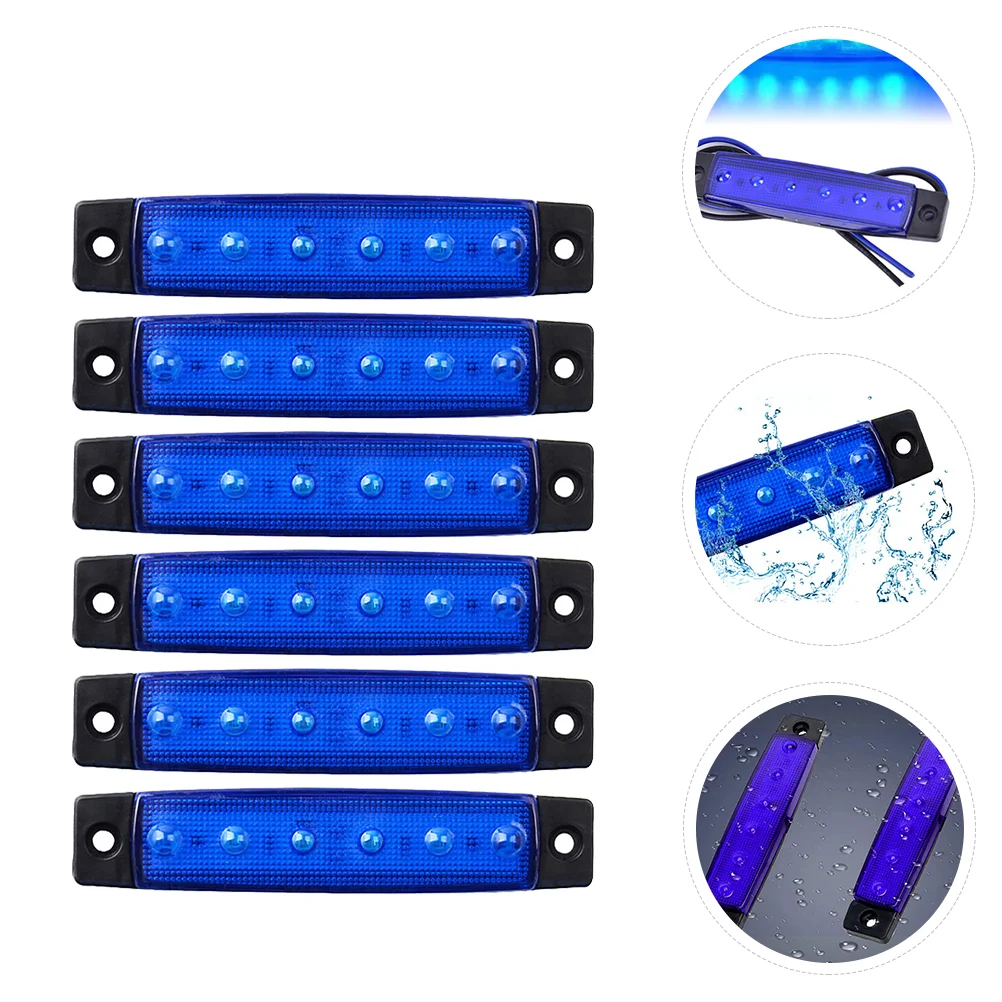 

6 Pcs 6led Boat Light Utility Strip Stern Lights for Boats Pontoon Bar Tail Navigation Marine Abs