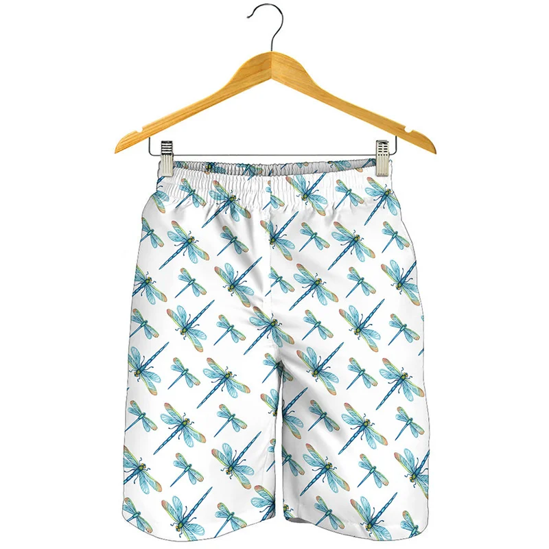 Libelle Muster Strand Shorts Männer Kinder 3d gedruckt Tier Badehose Straße übergroße kurze Hosen Sommer Surfbrett Shorts