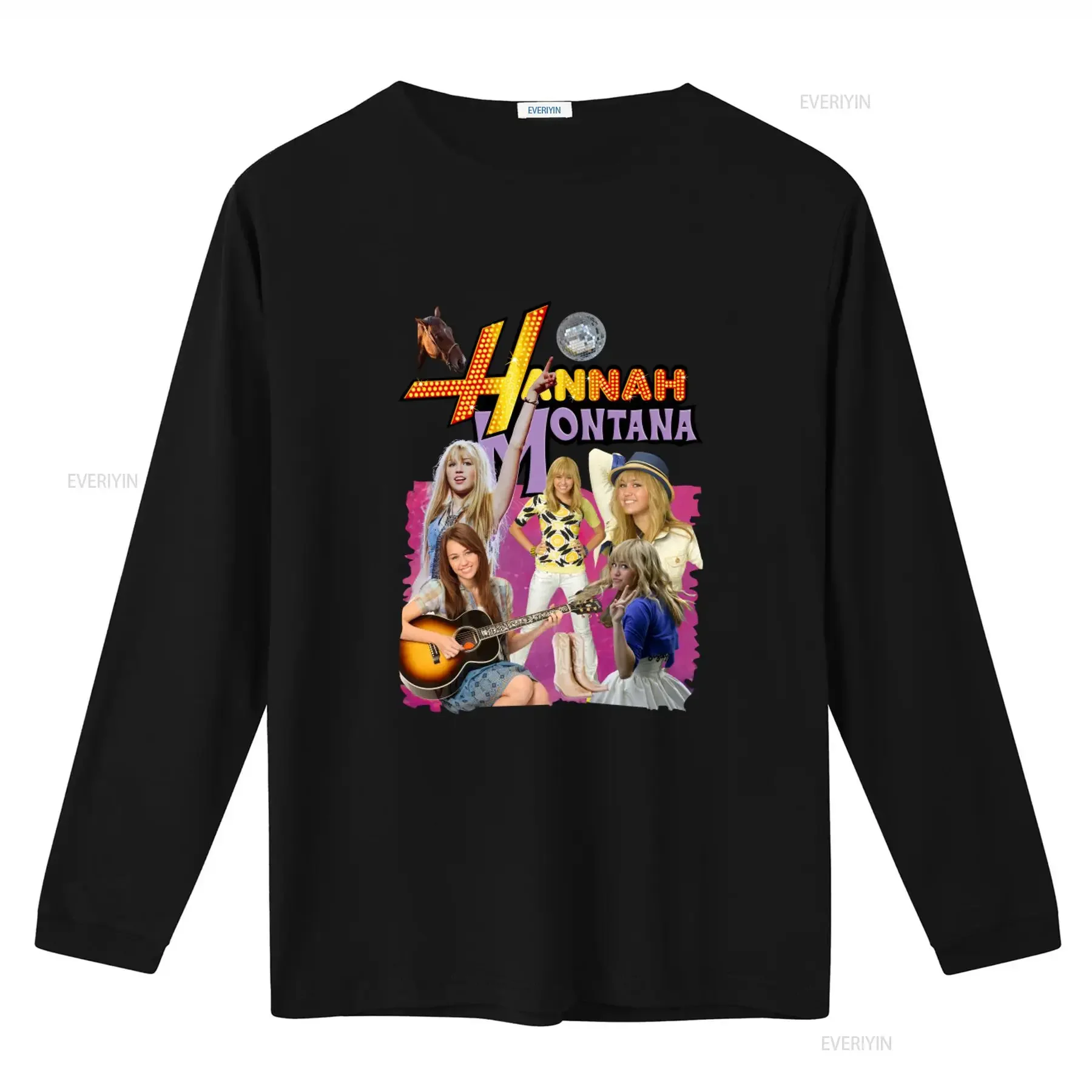 Miley Cyrus Hannah Montana T Shirt Perfect for Fans W02198 vintage Washed Slightly Casual fashion Versatile streetwear Stylish