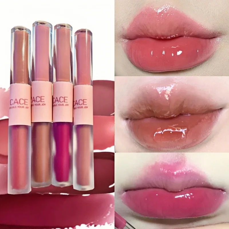 保湿防水ミラーゼリーリップ釉薬水光リップグロス長期的な光沢のある赤い色合いの唇メイクアップ化粧品