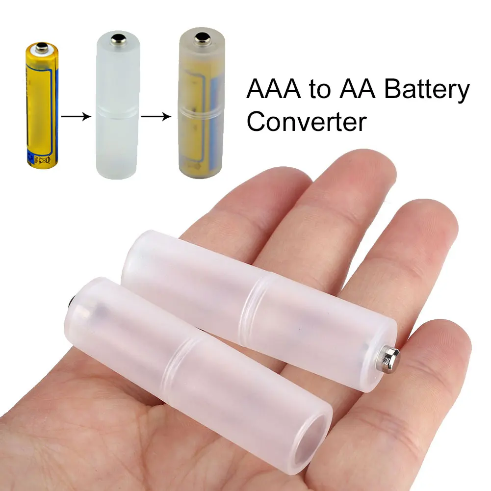 4pcs AA to C/2pcs AAA to AA Size Battery Converter Switcher Adapter Home Mini Trip Portable Large Strength Battery Holder Shell