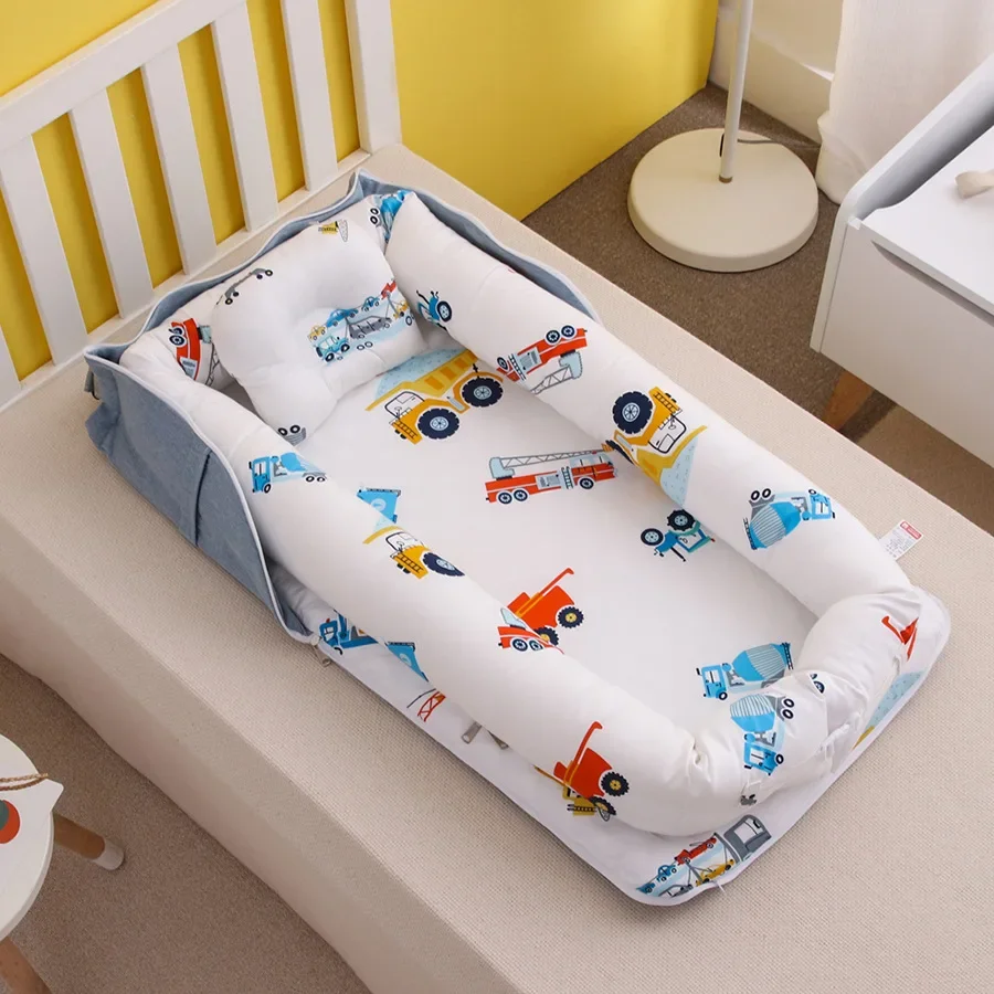 Portable Baby Newborn Sleeping Bed Nest Bedding Fence Removable Mattress Crib Playpens Cushion Bumper Travel Cot Bassinet