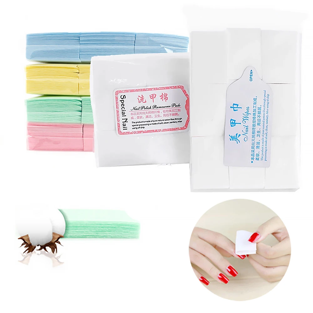 400-1000Pcs/pack Solid Durable Nail Tools Manicure Gel Nail Polish Remover Pads Lint-Free Wipes 100% Cotton Napkins Wraps