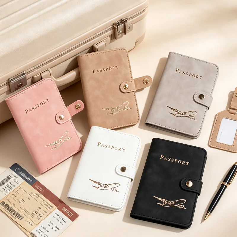 Airplane Pattern Passport Holder Waterproof Travel Passport Cover Case Credit Card Wallet For Women Men Travel Document Pouch