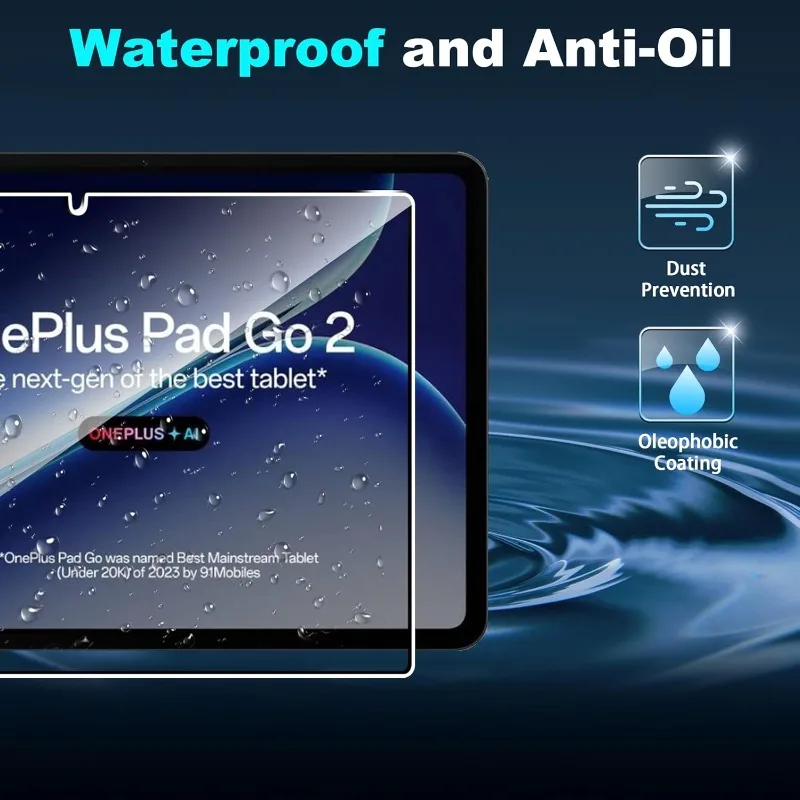 Película de Vidro Temperado para OnePlus Pad Go 2, Protetor de Tela Anti-riscos HD Transparente à Prova d'Água para Tablet OnePlus Pad Go 2 12.1 polegadas