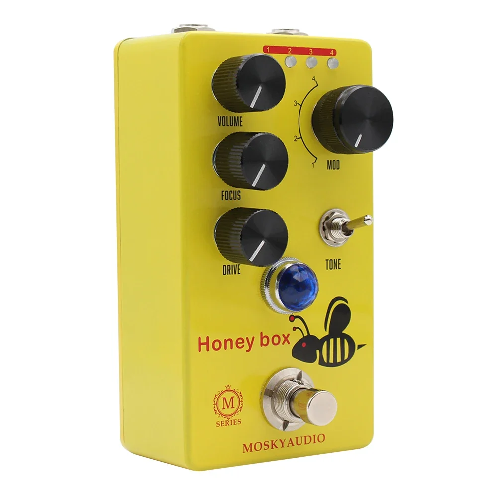 

Clean Tone Overdrive Honey Box Overdrive 4-Mode Overdrive Pedal EQ Adjustment Two Voice Toggle Switch Unique Focus Control