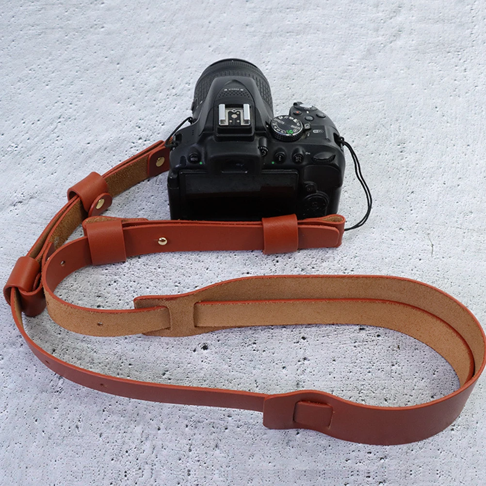 

1Pc Supple Leather Camera Strap Adjustable Single Shoulder Belt Durable For Digital Photography
