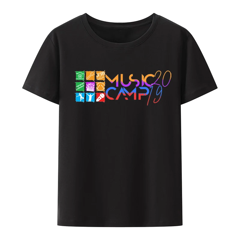 Music Camp 2019 Graphic T-shirt Funny Top Tee Summer Clothes for Women Aesthetic Unisex Loose Koszulki Trend Pair T-shirts Goth