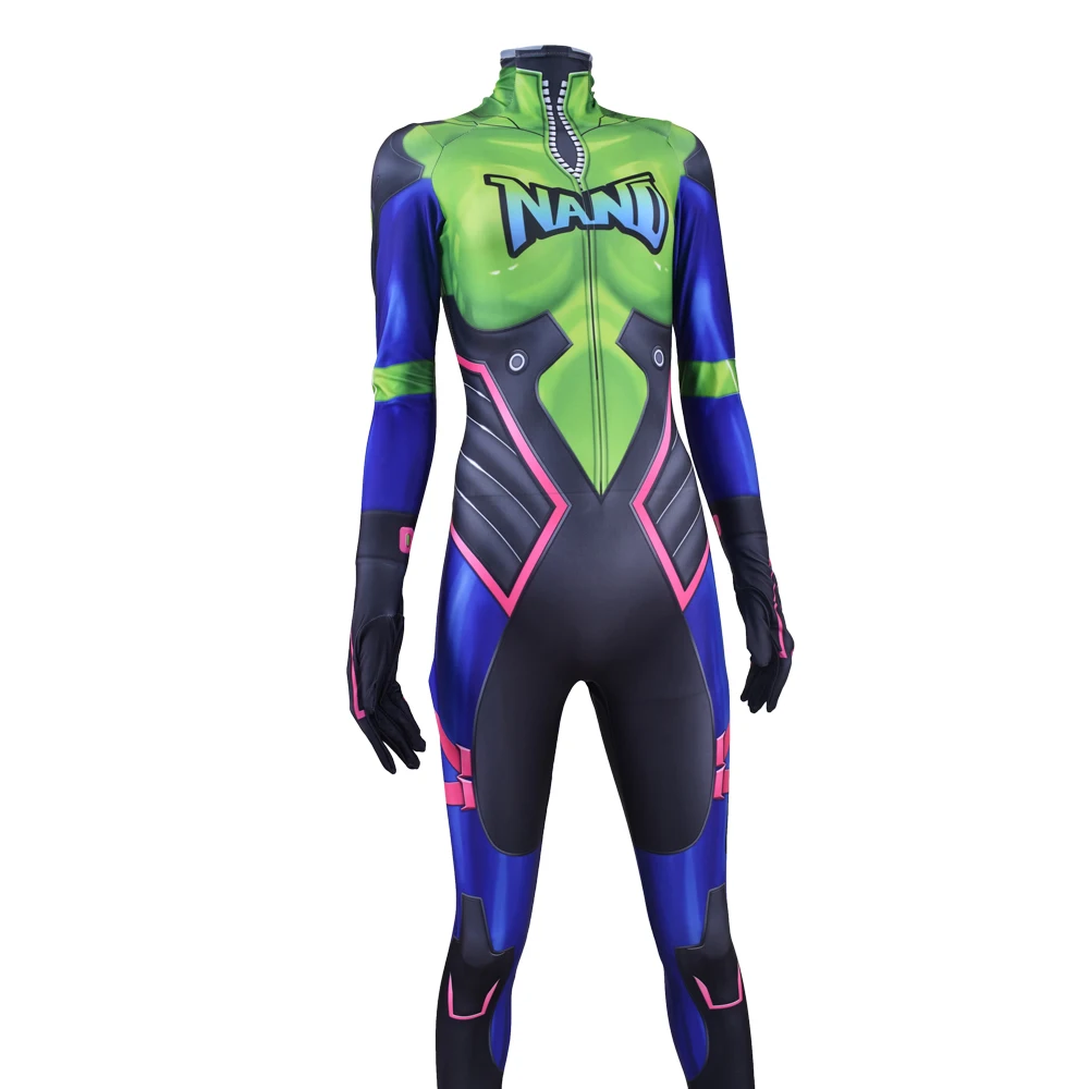 Halloween New D.Va Nano Cola Skin Cosplay Costume Harley DVA Game Superhero Catsuit Zentai Female Jumpsuit Adults Kids Bodysuit