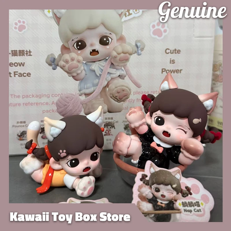 

Новый Z댑 Meow Cat Face Series слепая коробка милая мини-кукла фигурка настольного декора Коллекционная игрушка подарок на день рождения Mystery Box Kids