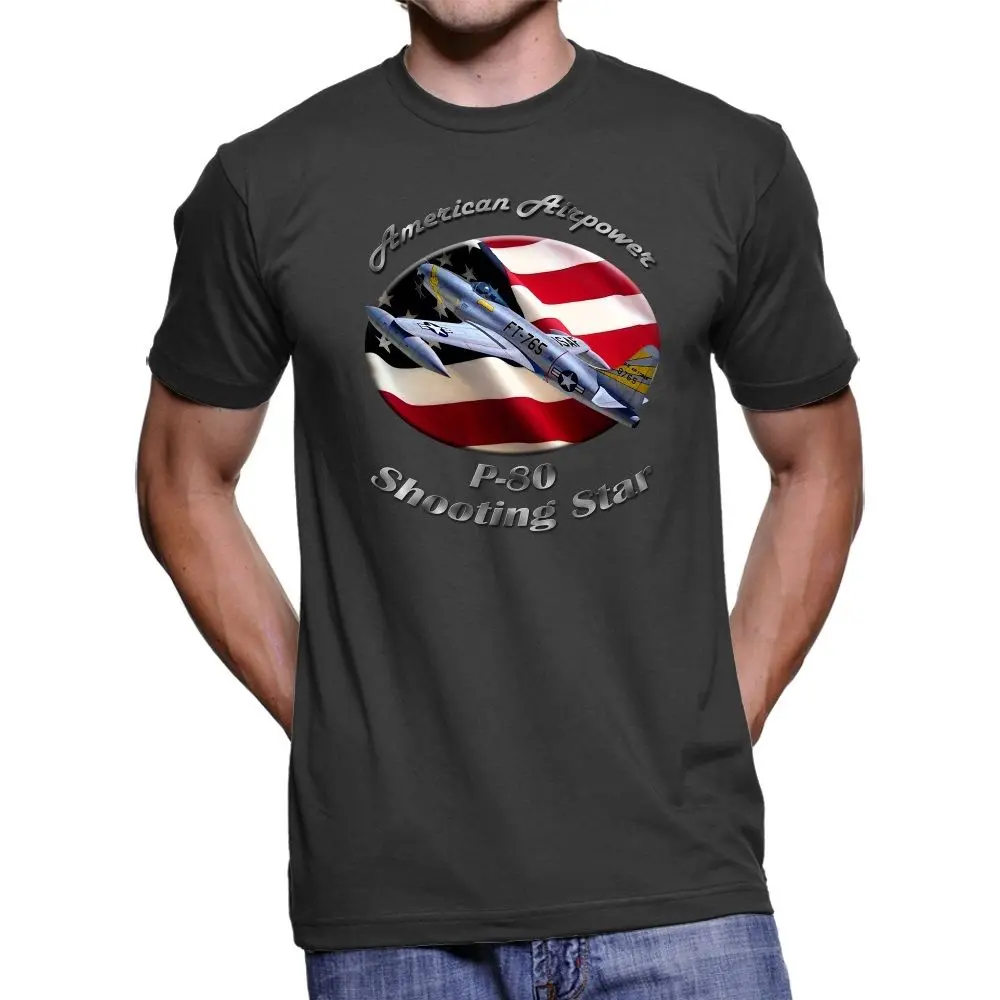 Moda Hot Sale P-80 Shooting Star American Airpower Men's Dark T-Shirt Camiseta Custom Aldult Teen Unisex