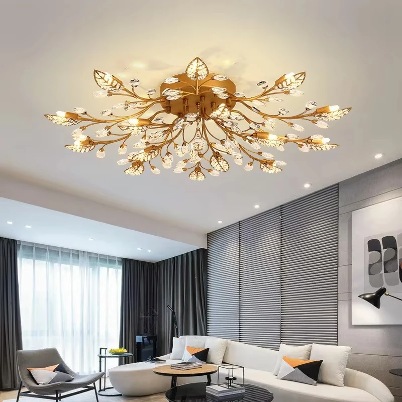 

Modern led Crystal Ceiling Lamp Originality Bedroom Golden Ceiling Lamps Living Room Home Black Chandelier Lighting Fixtures