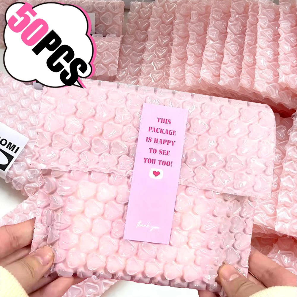 

Heart Bubble Mail Self-Seal Packaging Small Business Supplies Shockproof Padded Envelopes Bubble Pink Rose Envelopes Mailing Bag